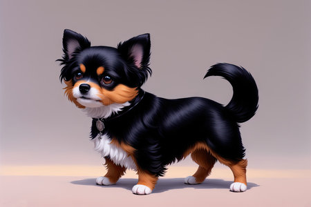 Colorful magic dog on cartoon style. Generative ai illustration.の素材