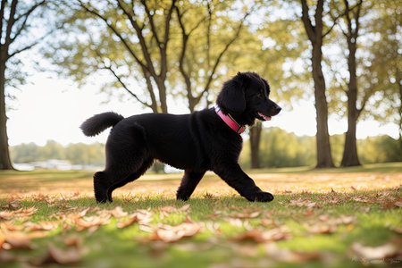 A smiling little puppy of a light brown poodle , generative ai. Cute dog and good friend.の素材