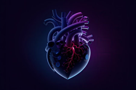 an illustration of a neon heart on a black background, generative ai artの素材