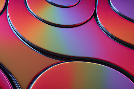 3d render, abstract background, iridescent holographic foil, metallic texture, ultraviolet wavy wallpaper, generative ai artの素材