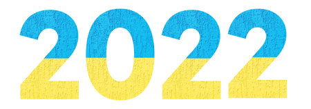 Number 2022 in the colors of the Ukrainian flag.
