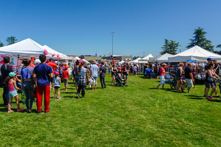 Comox Valley~Vancouver Island,BC, Canada, July 1st 2017 Canada Day Celebrations in Courtenay~Vancouver Island,BC, Canadaのeditorial素材