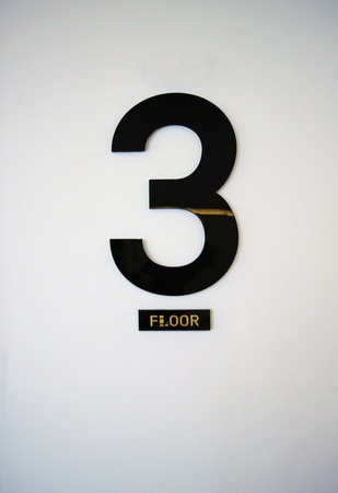 3rd Floor Sign on the Wall, Floor Info.の写真素材