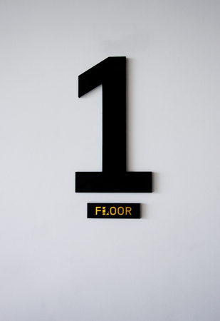1st Floor Sign on the Wall, Floor Info.の写真素材
