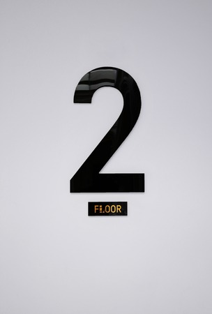 2nd Floor Sign on the Wall, Floor Info.の写真素材