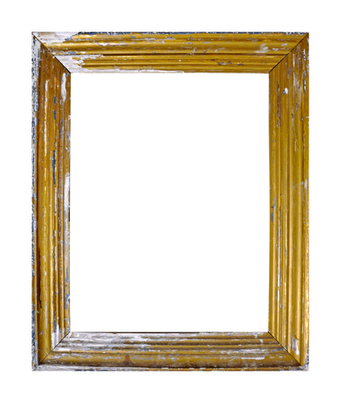 Isolated Photo Frame, Golden Antique Photo Frame.の写真素材