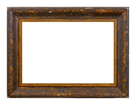 Isolated Photo Frame, Wooden Antique Photo Frame.の写真素材