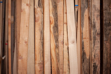 Wooden texture and background, wooden structure shelf view.の写真素材