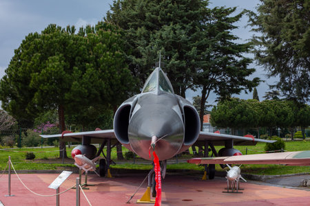 Istanbul, Yesilkoy - Turkey - 04.20.2023: F-4 Phantom Fighter Jet Plane, Supersonic jet Fighter and Bomber.のeditorial素材