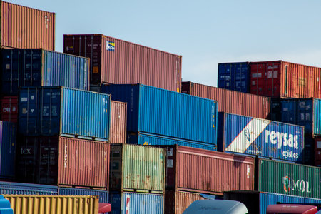 Istanbul, beylikduzu - Turkey - 05.07.2023 Container yard for Logistic Import Export businessのeditorial素材