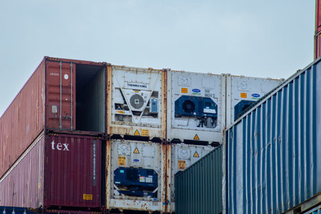Istanbul, beylikduzu - Turkey - 05.07.2023 Container yard for Logistic Import Export businessのeditorial素材