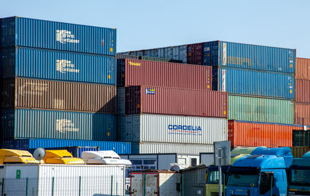 Istanbul, beylikduzu - Turkey - 05.07.2023 Container yard for Logistic Import Export business