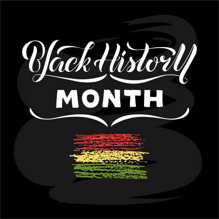 Vector illustration of black history month lettering for banner, postcard, poster, clothes, advertisement, flyer design or decoration. Handwritten text used for template, signage, billboard, printのイラスト素材