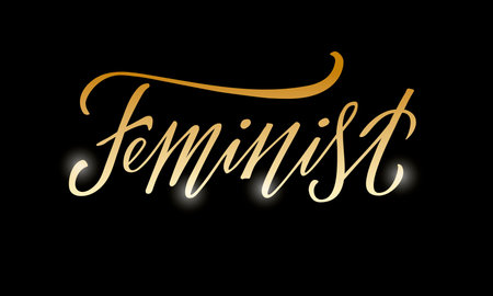 Illustration of feminist lettering for banner, poster, advertisement, greeting card, signage,...