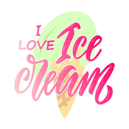 Vector illustration of I love ice cream text for bannerのイラスト素材