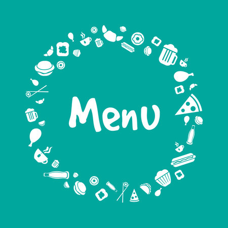 Menu cover design with food iconsのイラスト素材