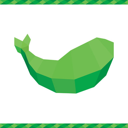 Green polygonal whaleのイラスト素材