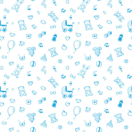 Vector seamless baby and pregnancy patternのイラスト素材