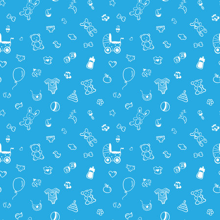 Vector seamless baby and pregnancy patternのイラスト素材