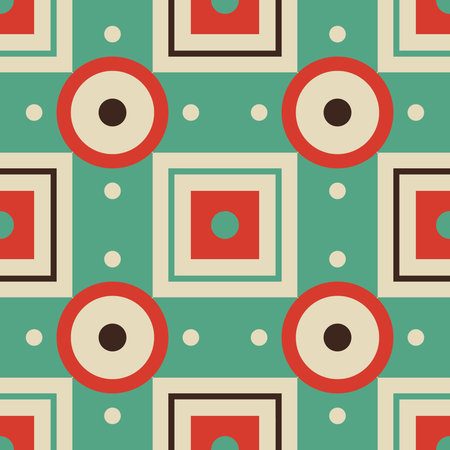 Vector abstract geometric seamless retro pattern. Can be used in pakage, textile design.のイラスト素材