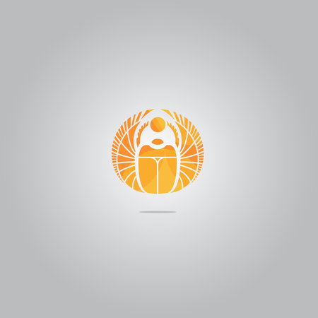 Vector gold scarab sign. Canbe used as logoのイラスト素材