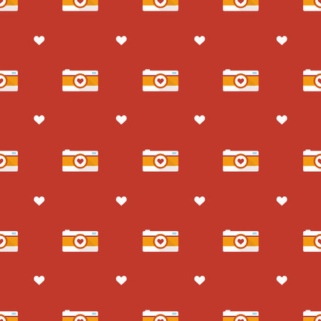 Vector simple flat hipster cameras seamless patternのイラスト素材