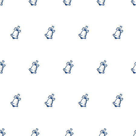 Vector hand drawn doodle bell seamless patternのイラスト素材