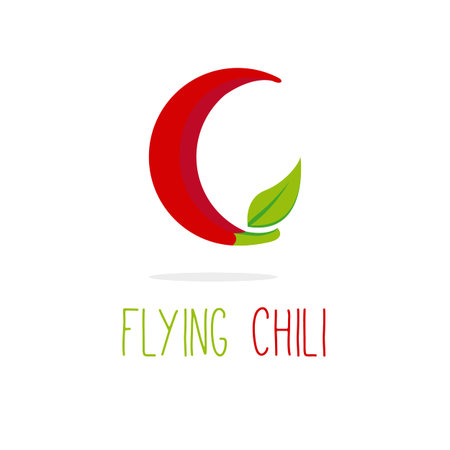 Vector creative C letter flying chili logotypeのイラスト素材