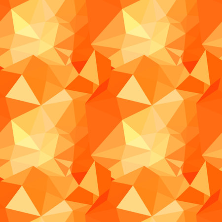 Vector trendy polygonal geometric abstract seamless pattern in orange colorsのイラスト素材