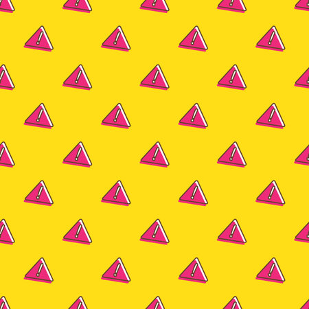 Vector trendy attention signs seamless pattern. Exclamation background in cartoon styleのイラスト素材