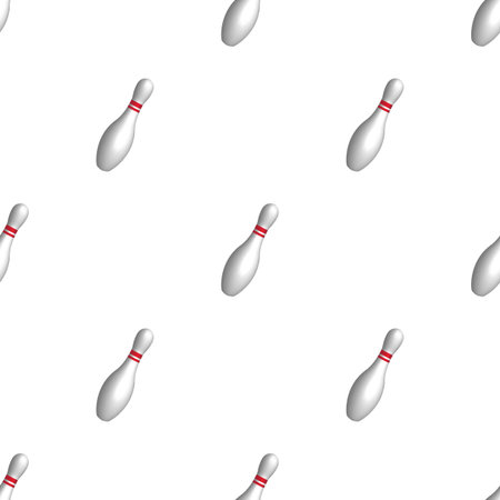Vector minimalistic ninepins seamless pattern. Sports background.のイラスト素材