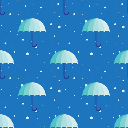 Vector vintage umbrellas seamless pattern. Cute winter umbrella backgroundのイラスト素材