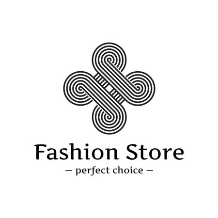 Vector elegant looped logo. Black and white abstract striped logotype.のイラスト素材