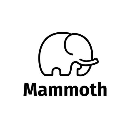 Vector black line style minimalistic mammoth logoのイラスト素材