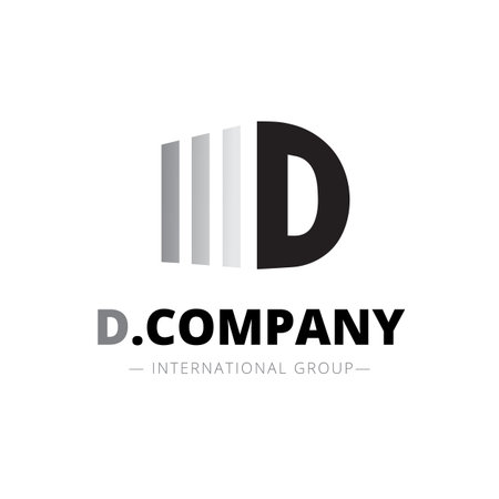 Vector modern isometric D letter logo. Brand signのイラスト素材