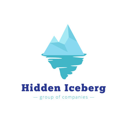 Vector minimalistic blue iceberg. Brand signのイラスト素材