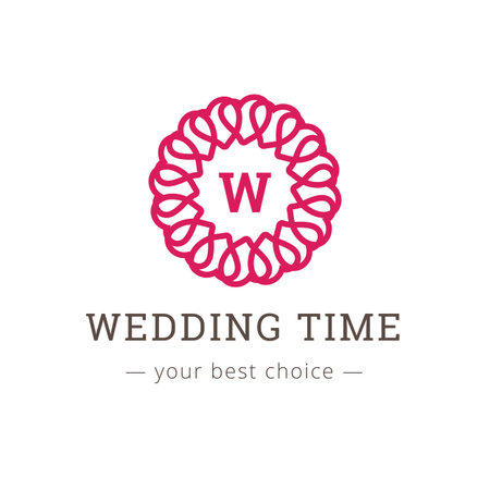 Vector elegant monogram logo. Wedding agency logotypeのイラスト素材