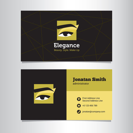 Vector modern business card template with make up studio logoのイラスト素材