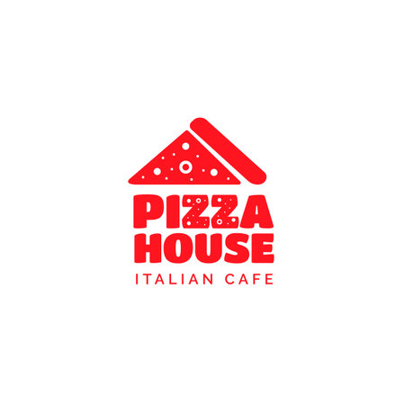 Pizza restaurant funny bold logo design. Italian cafe modern vector symbolのイラスト素材