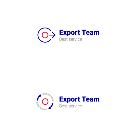 Creative export import store logo design template with circle and arrows. Delivery or logistic symbol business icon signのイラスト素材
