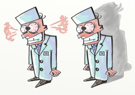 The doctor in a strong rageの写真素材