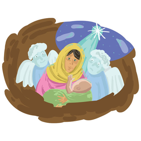 The birth of Jesusのイラスト素材