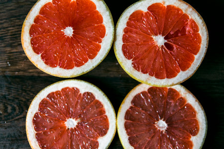juicy fresh greyprukt, cooking healthy foodの写真素材