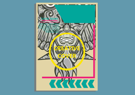 creative display layouts design with Mask as modeling and using pop art coloringのイラスト素材