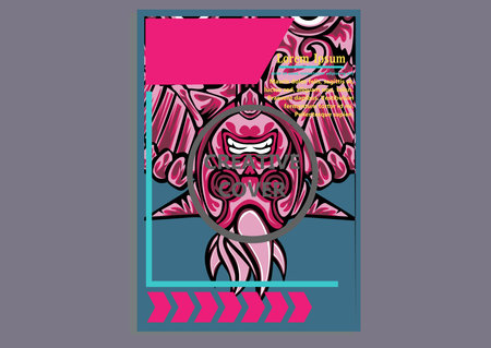 creative display layouts design with Mask as modeling and using pop art coloringのイラスト素材