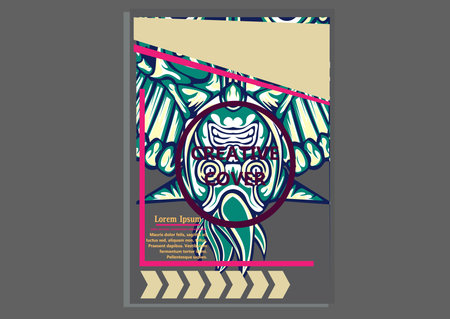 creative display layouts design with Mask as modeling and using pop art coloringのイラスト素材