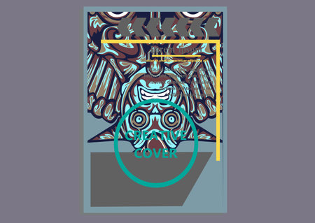 creative display layouts design with Mask as modeling and using pop art coloringのイラスト素材