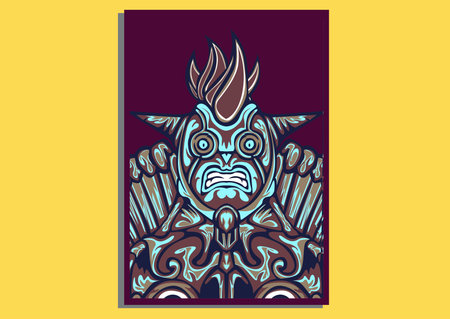 creative display layouts design with Mask as modeling and using pop art coloringのイラスト素材