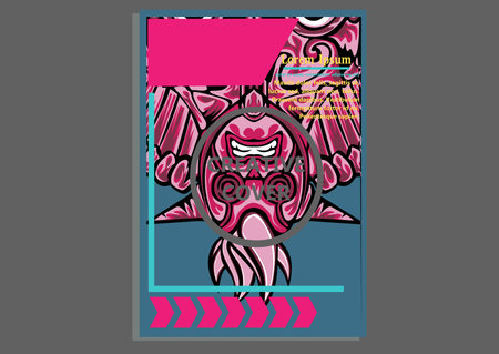 creative display layouts design with Mask as modeling and using pop art coloringのイラスト素材