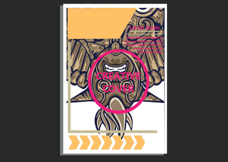 creative display layouts design with Mask as modeling and using pop art coloringのイラスト素材